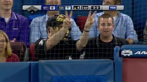 Enthusiastic Blue Jays fans that dress up as Umpires and "call the game".